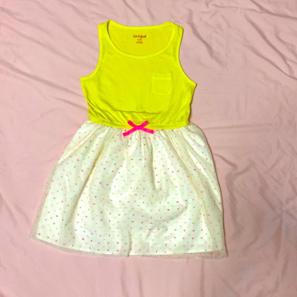 Cat and Jack Yellow confetti dress